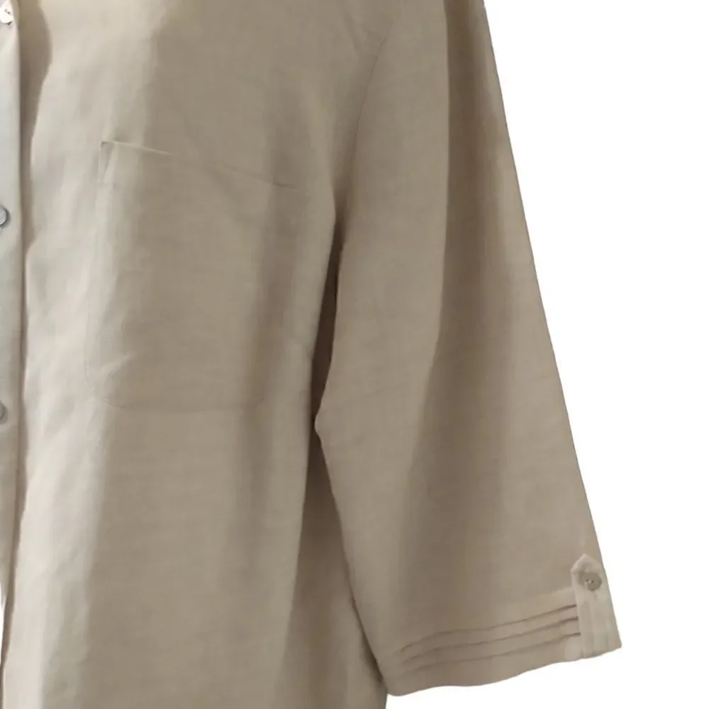 Crazy Horse Liz Claiborne Woman linen blend blouse top shirt size 2_5